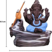 Handcrafted Meditation Monk Ganesha Smoke Backflow Cone Incense holder